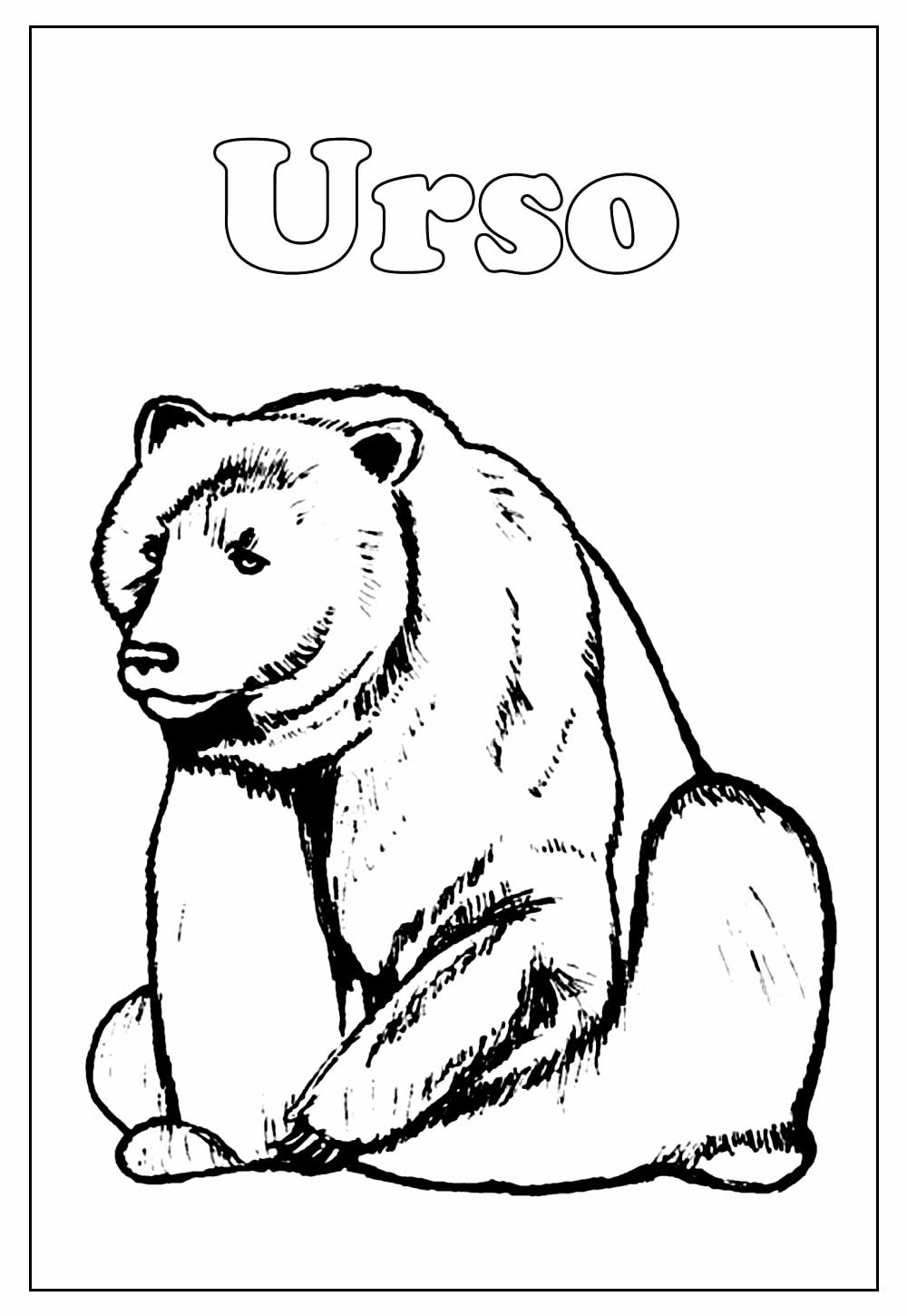 Desenho de Urso para pintar