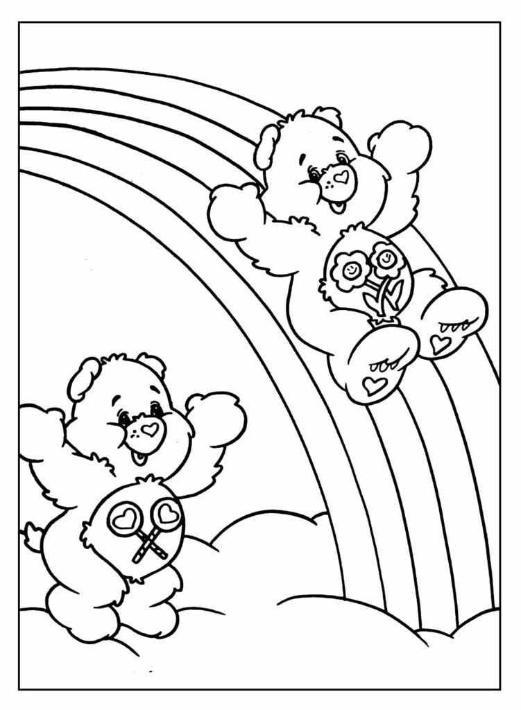 Desenhos dos Ursinhos Carinhosos para pintar e colorir