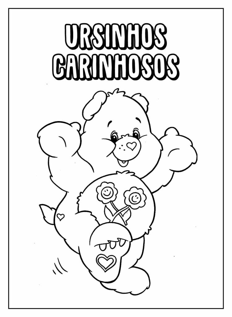 Desenho para colorir de Ursinhos Carinhosos - Atividade Educativa
