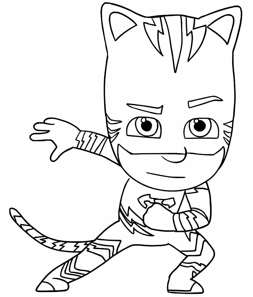 Desenho de Menino Gato para pintar