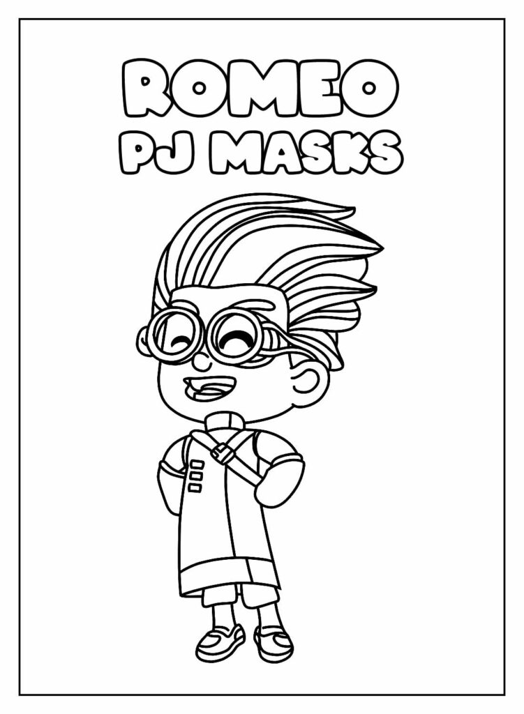 Desenho Educativo de Romeo para pintar - PJ Masks