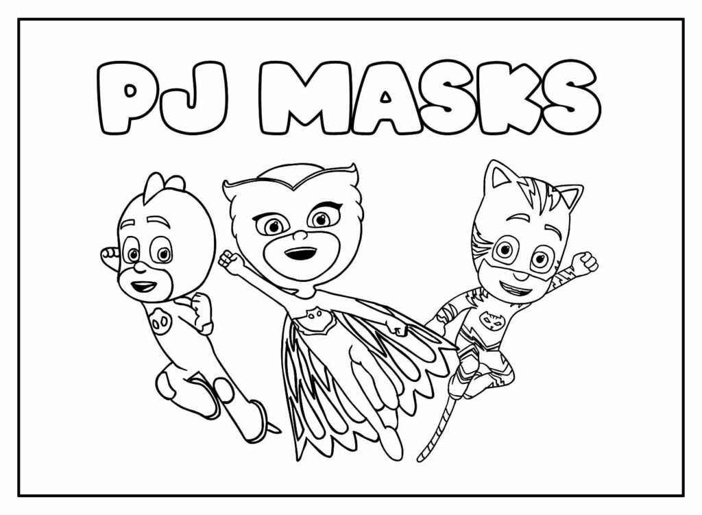 Desenho Educativo de PJ Masks para colorir