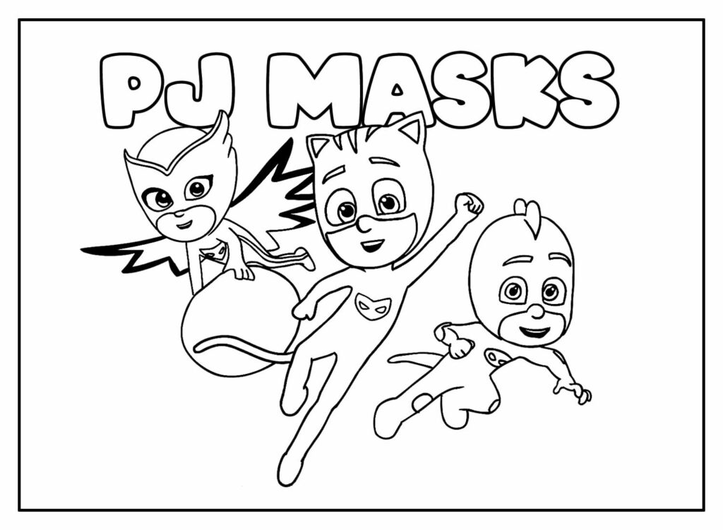 Desenho Educativo de PJ Masks para pintar