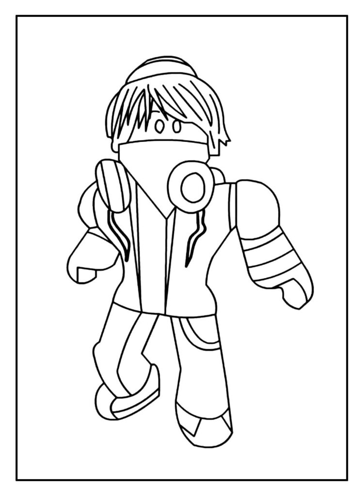 Desenhos para colorir de Robby do Roblox com orelha preta