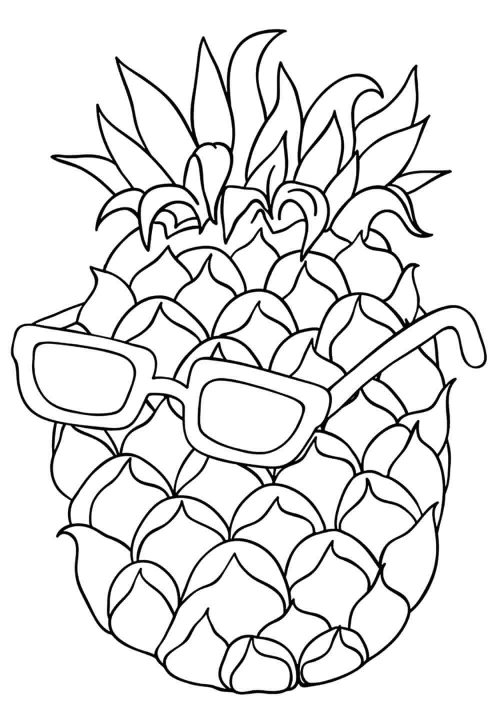 Desenho de Abacaxi para colorir e pintar