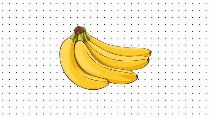 Desenhos de Banana para pintar