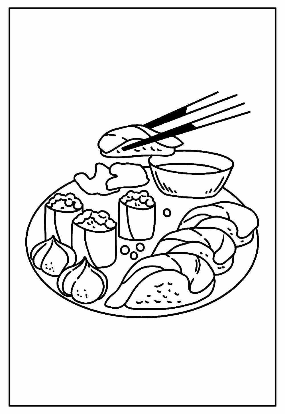 Desenho de Sushi para colorir