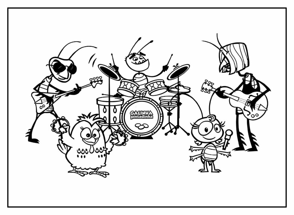 Galinha Pintadinha para colorir - Desenho para pintar - Banda