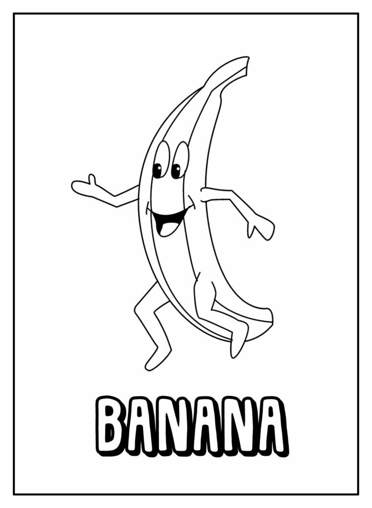 Desenho de banana para colorir para crianças