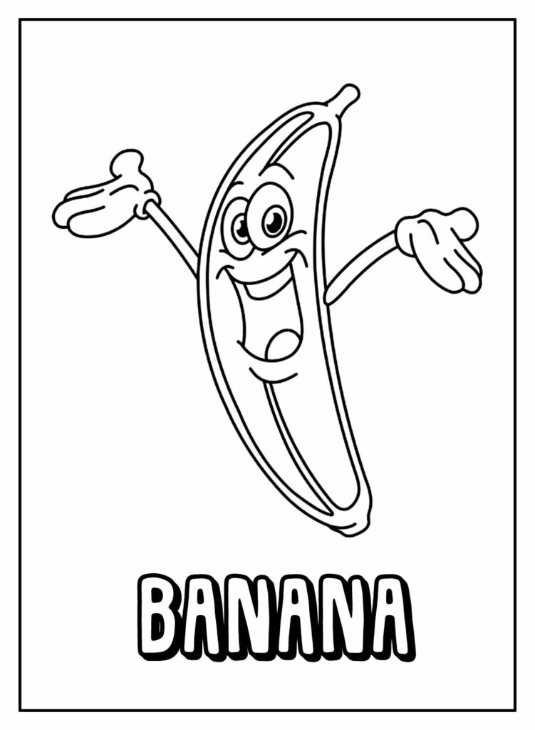 Desenho de Banana das Canárias para Colorir - Colorir.com