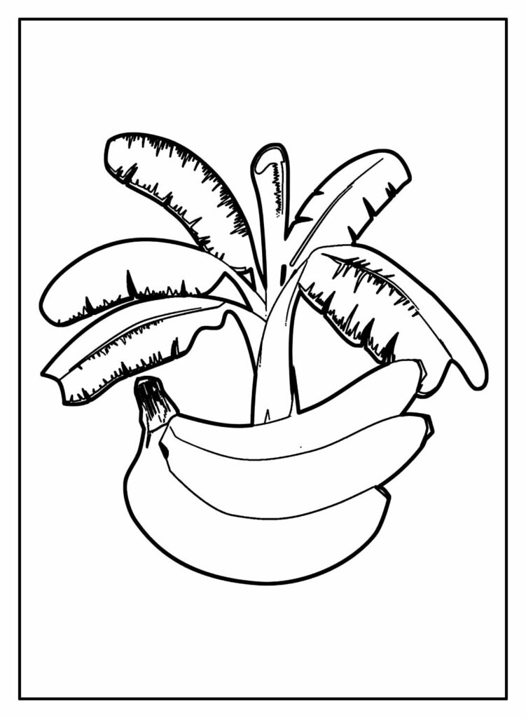 Banana para colorir