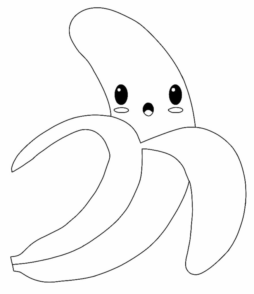 Banana para colorir e pintar