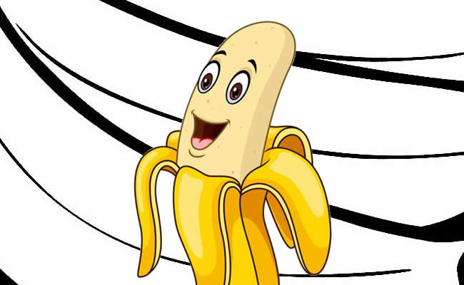 Desenho de Banana feliz para Colorir - Colorir.com