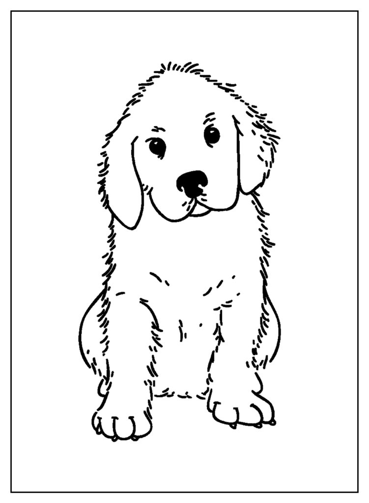 página para colorir. cachorrinho fofo segurando um coração 10688198 Vetor  no Vecteezy