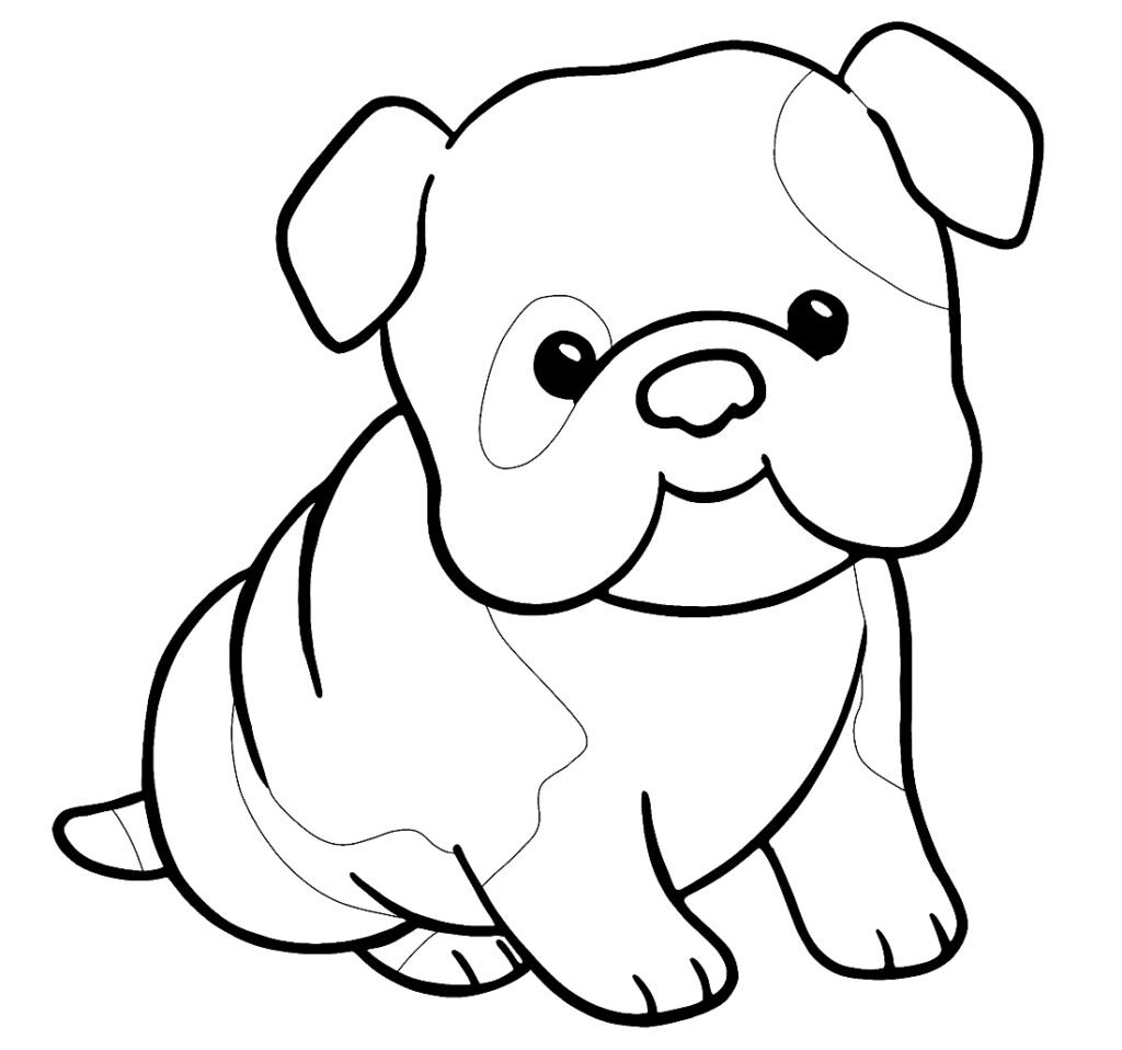 Desenhos para colorir de desenho de um filhote de cachorro para colorir  