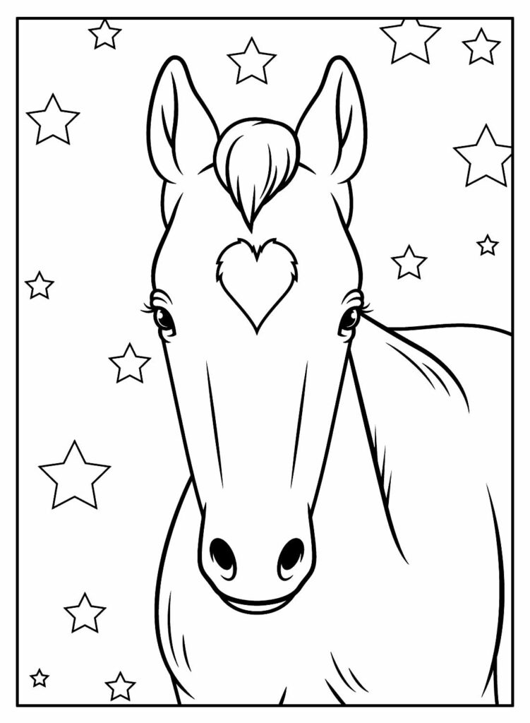 Desenho de Menina e cavalo para Colorir - Colorir.com