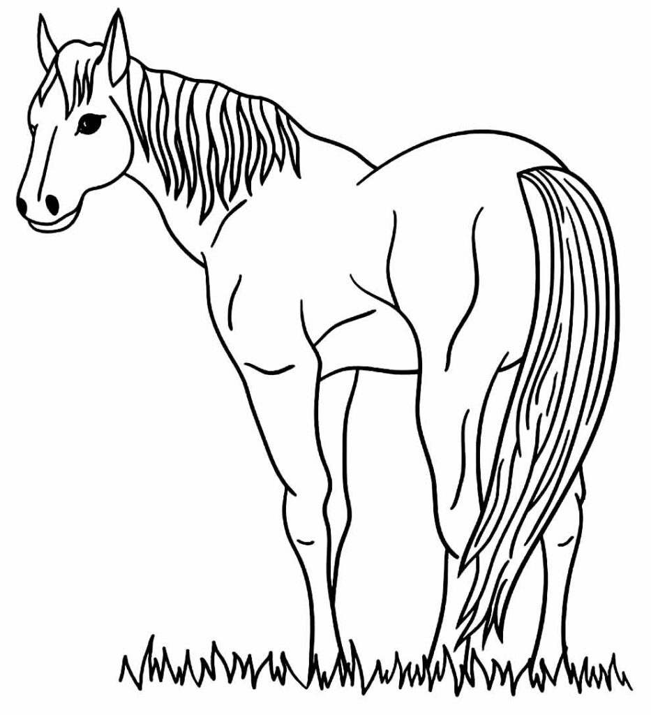 Desenhos para colorir de desenho de um cavalo kawaii para colorir  