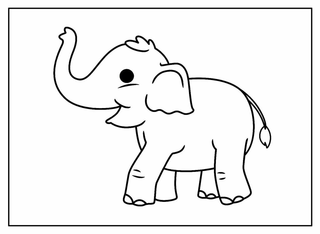 Elefante para colorir e pintar