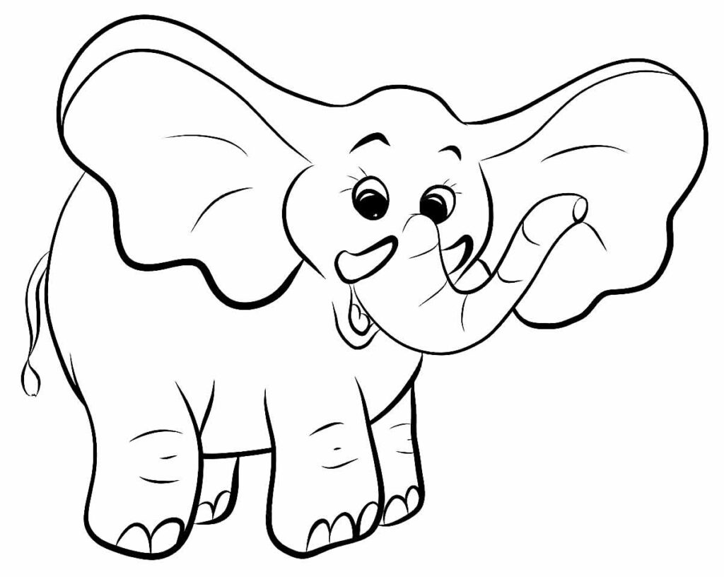 como desenhar um elefante fofo passo a passo. atividade fácil e