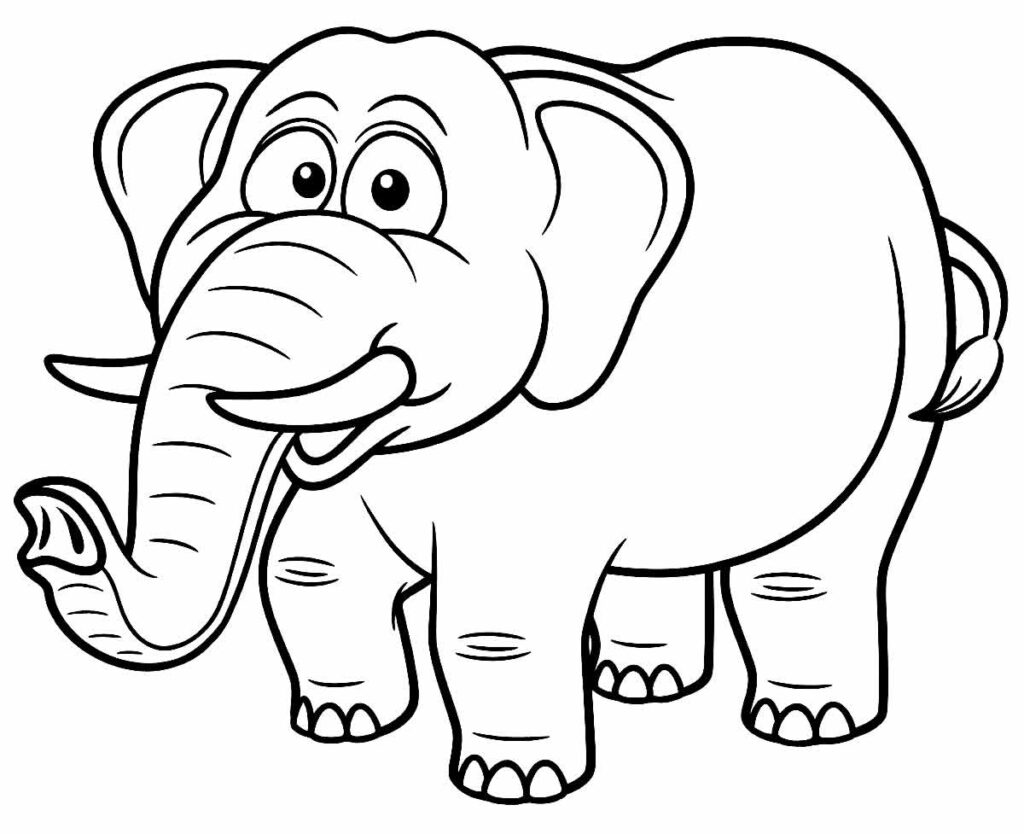 Colorir Pintar Desenho de Elefante