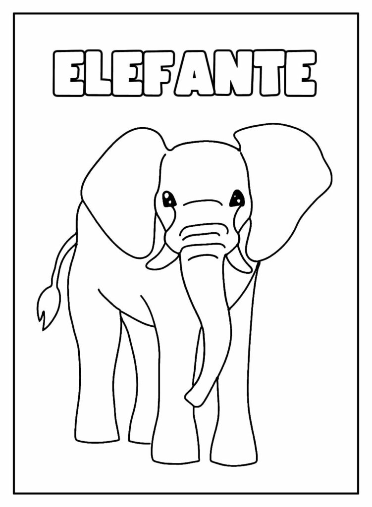 Desenho Educativo de Elefante