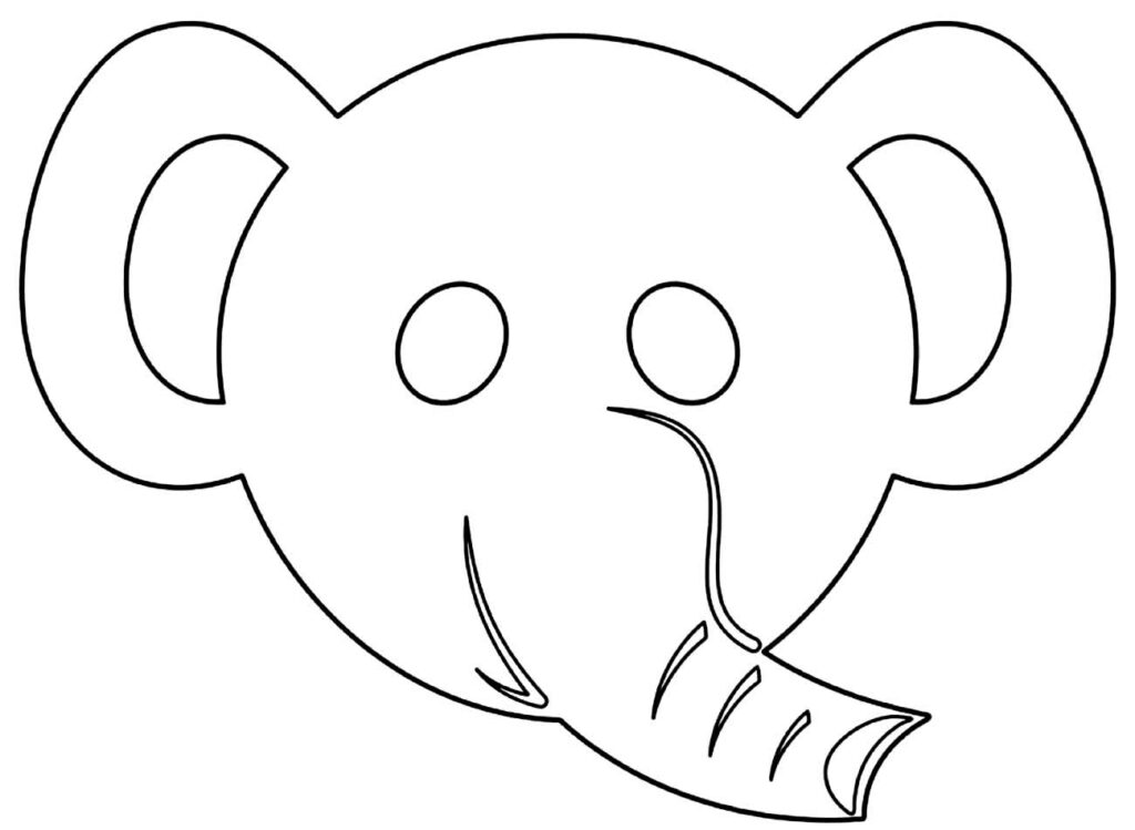 Máscara de Elefante para imprimir e recortar