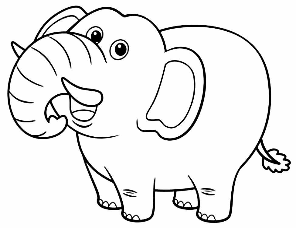 Desenho de Elefante Fofo para colorir