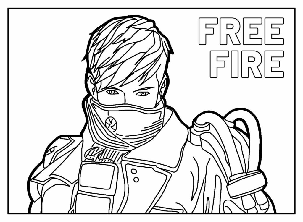 desenho do personagem do free fire para colorir- kawai