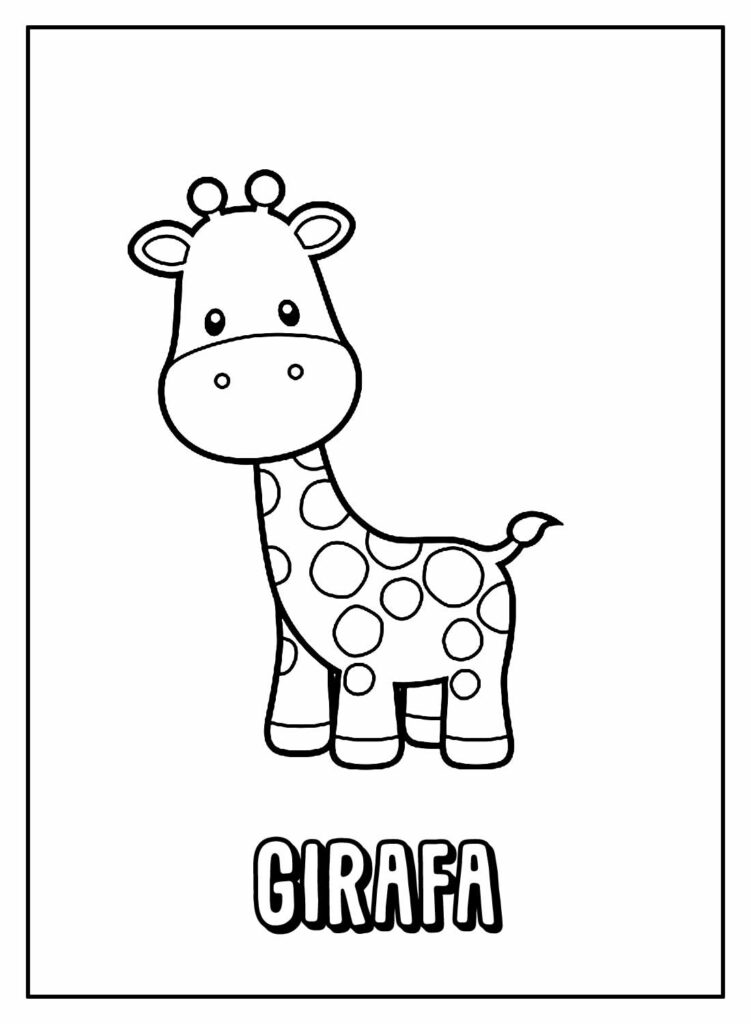 Desenho educativo de Girafa para colorir