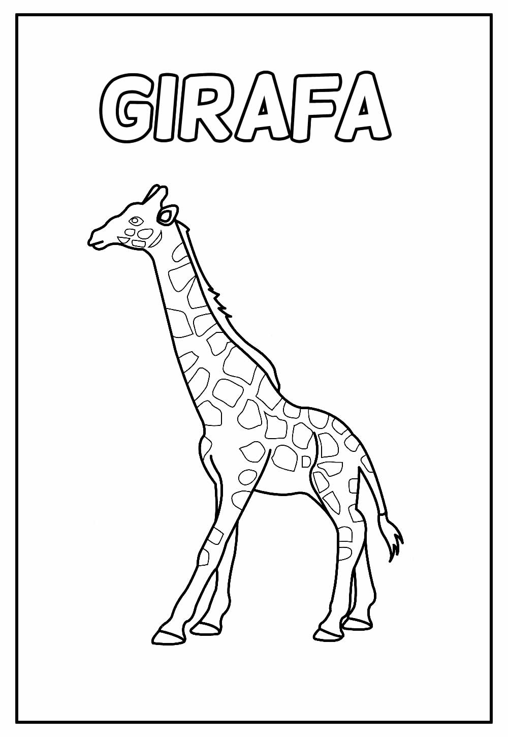 Desenho Educativo de Girafa para colorir