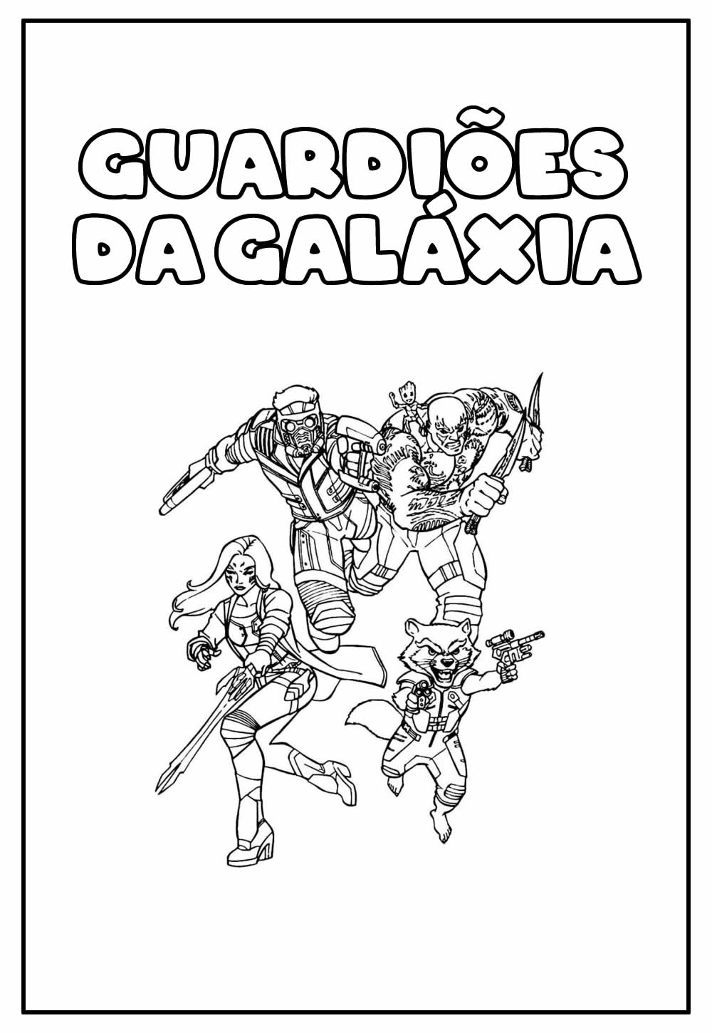 Desenho Educativo de Guardiões da Galáxia para colorir