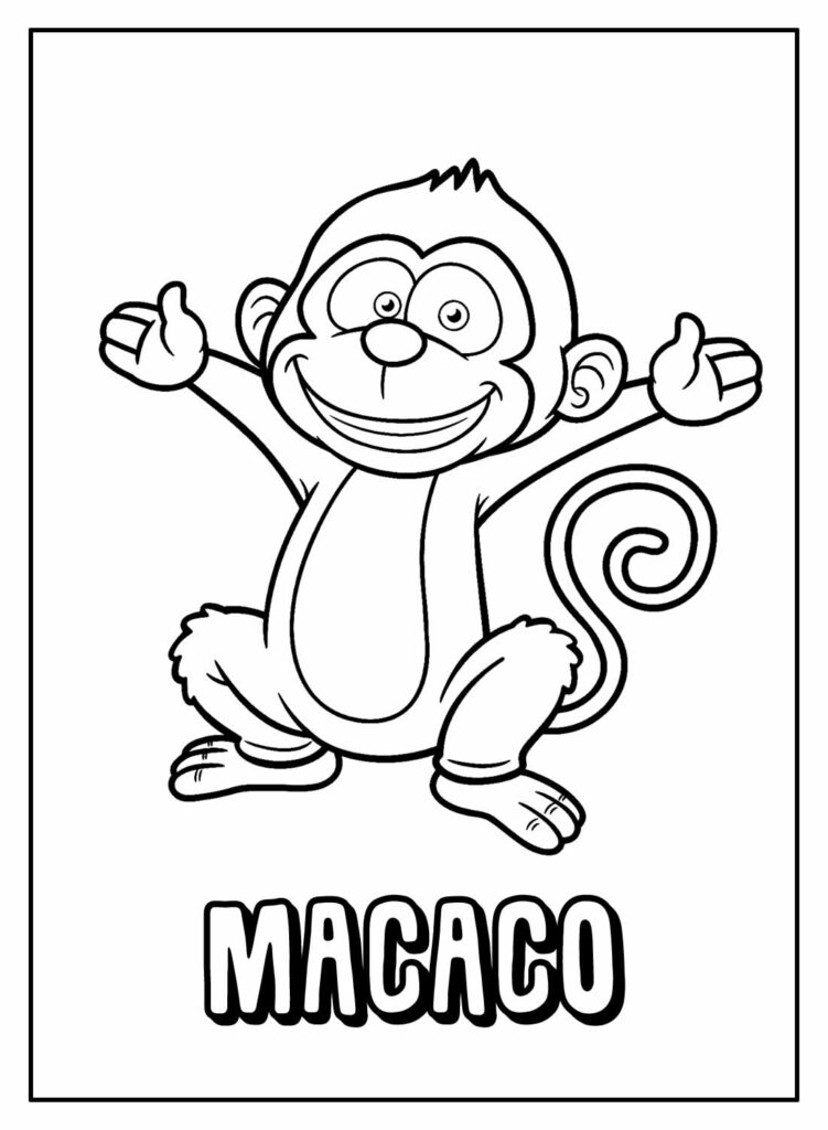 Desenhos Macaco (animais) para colorir – Páginas para Colorir Imprimíveis