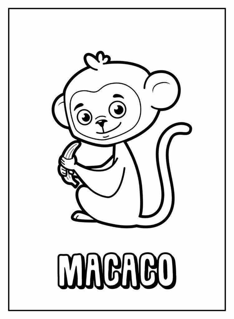 Desenho Para Colorir macaco - Imagens Grátis Para Imprimir - img 17689