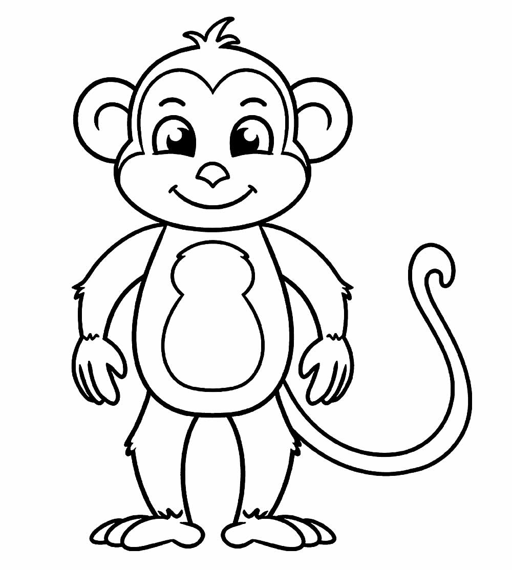 Macaco alegre para colorir - Imprimir Desenhos