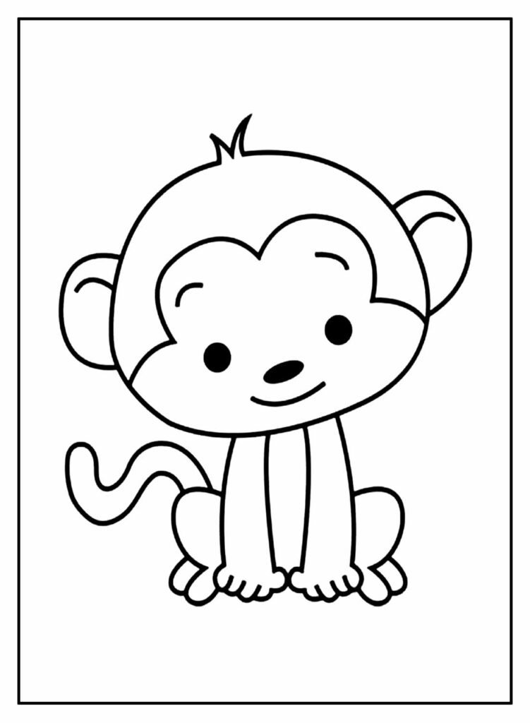 Desenho de macaco pendurado para colorir