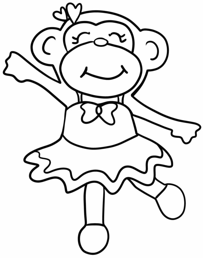 Desenho de Macaca para Colorir - Colorir.com