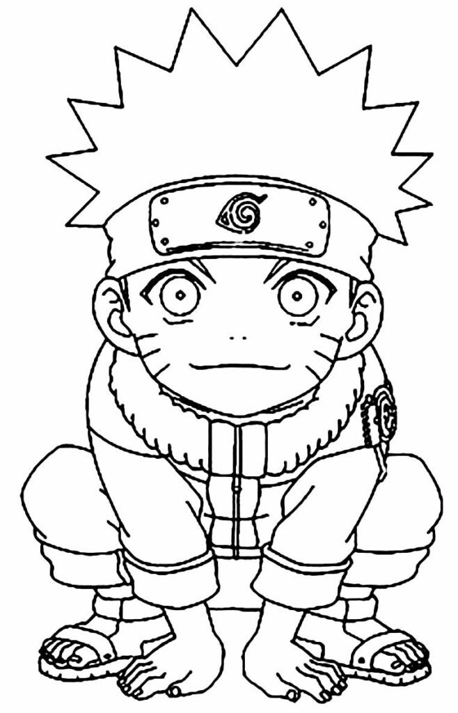Desenho gráfico de anime de Naruto para colorir em preto e branco ·  Creative Fabrica