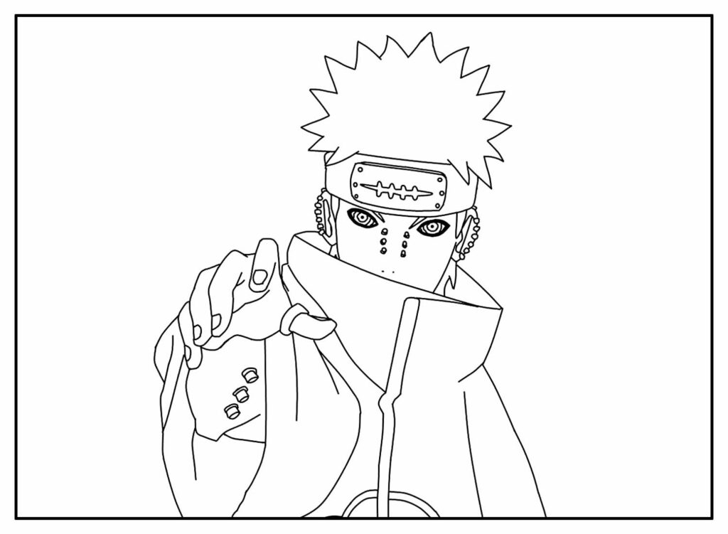 Desenho gráfico de anime de Naruto para colorir em preto e branco ·  Creative Fabrica