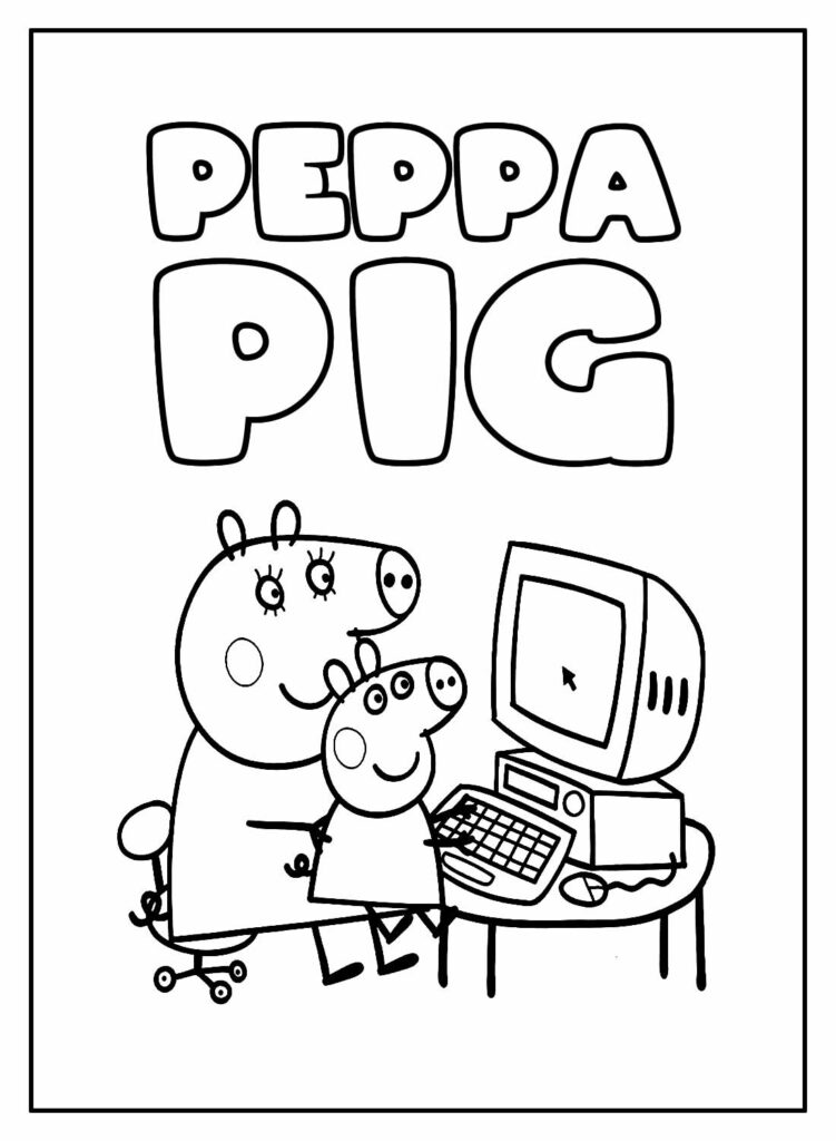 Desenho para pintar da Peppa Pig