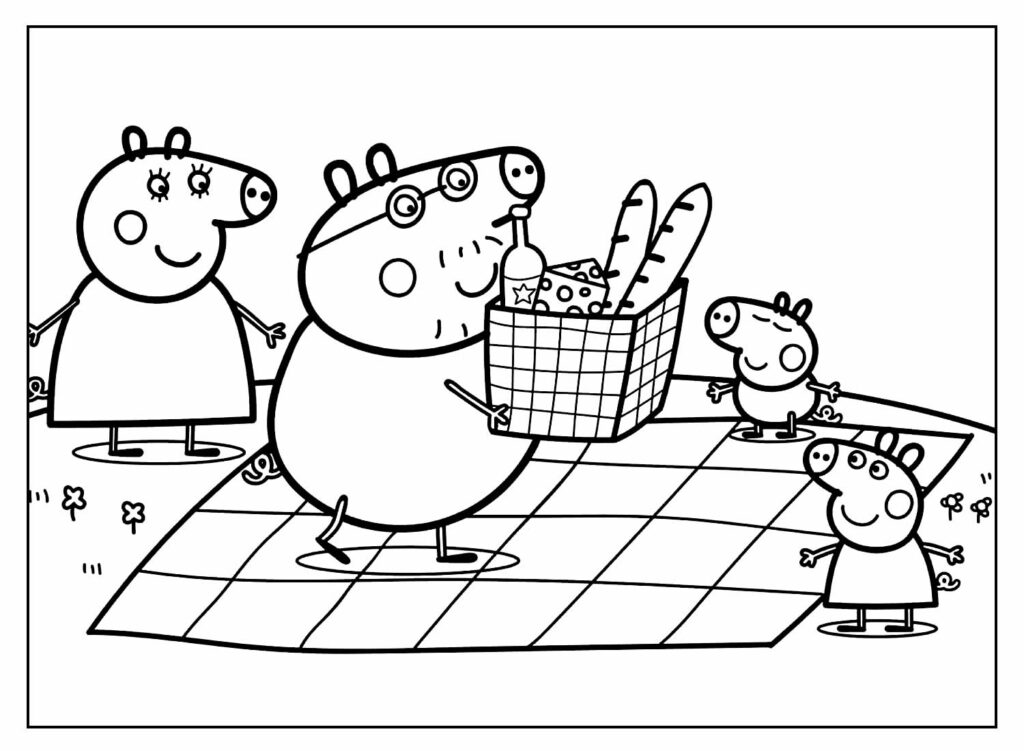 Peppa pig para colorir: 20 desenhos de pintar - Cantinho Infantil