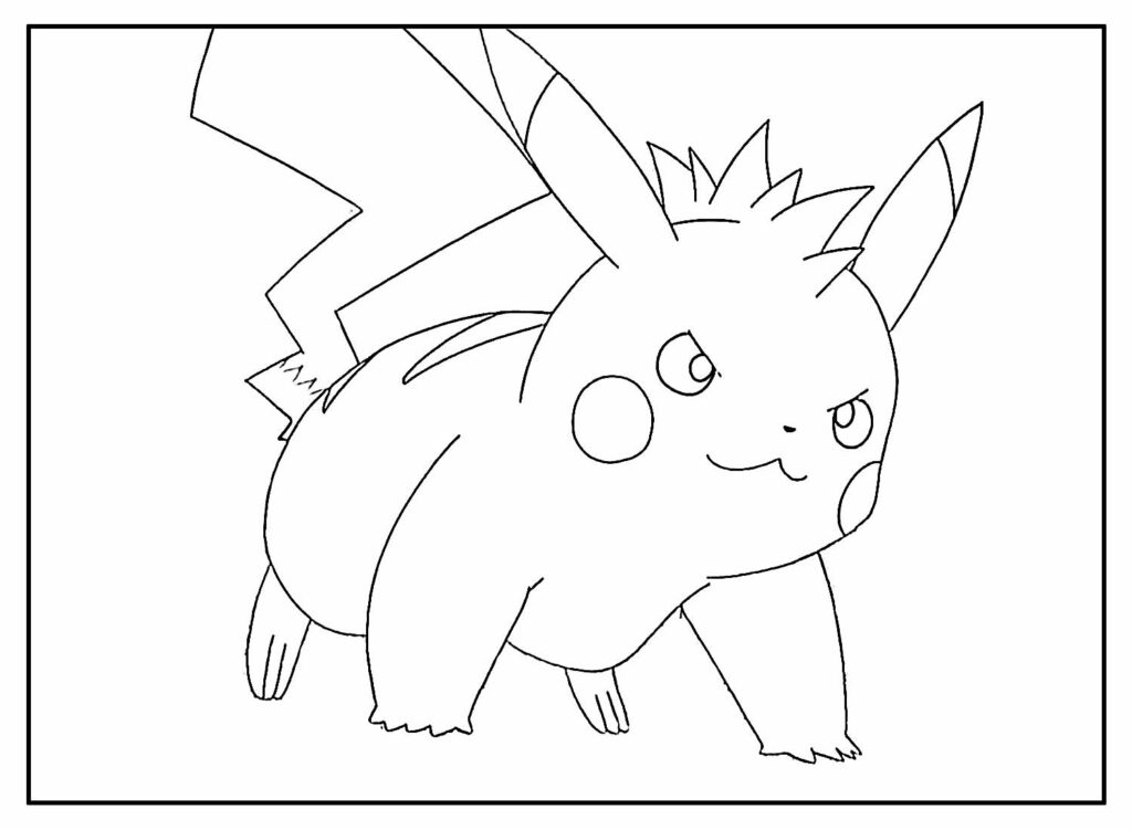 Desenho para colorir Pokémon - São Valentim : Pikachu 3