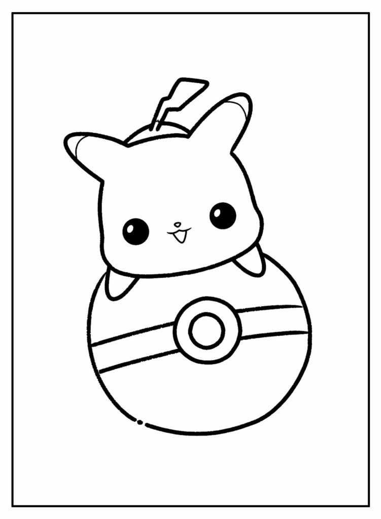 Desenho para colorir de Natal de Pikachu · Creative Fabrica