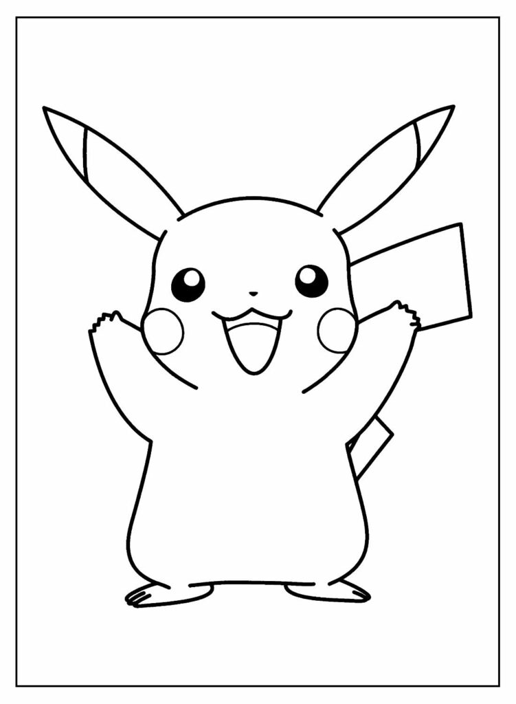 Desenhos Pikachu para pintar