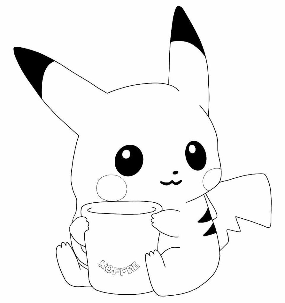 Resultado de imagem para pikachu com bone para colorir