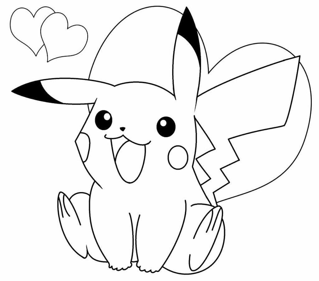 Cabeça engraçada do Pikachu para colorir