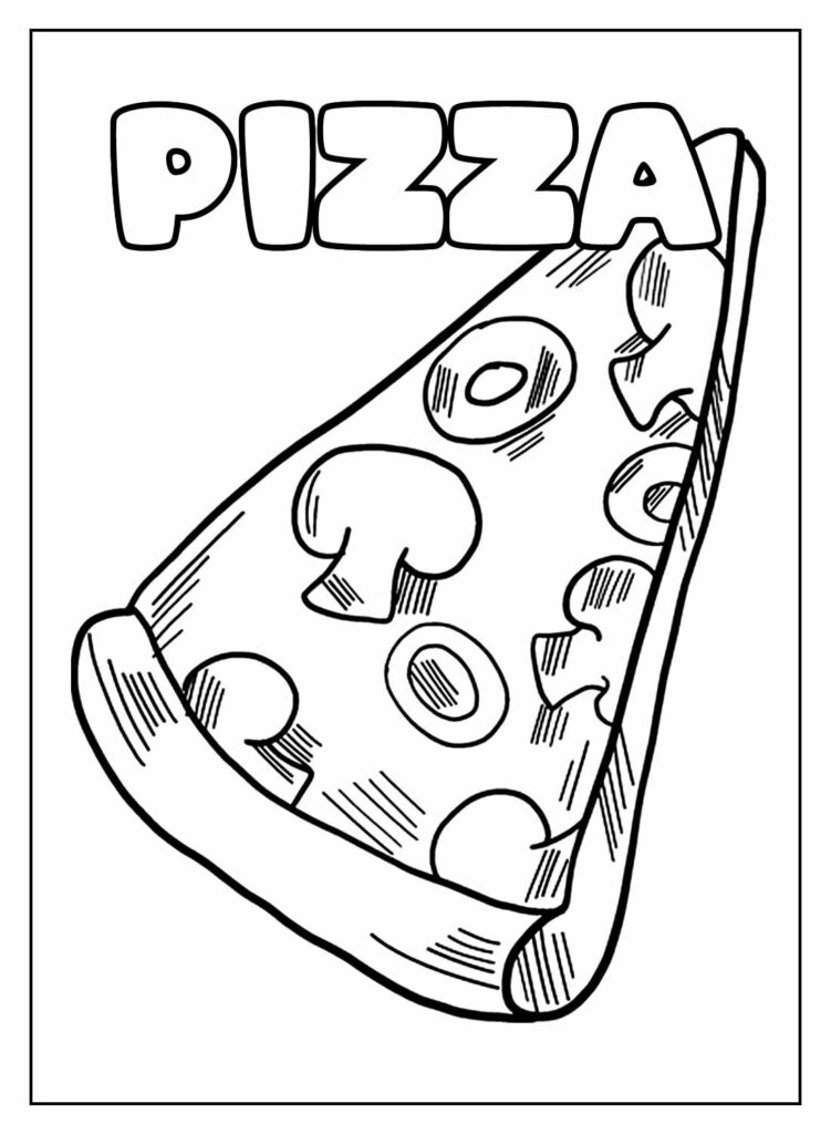Desenho de Pizza para pintar