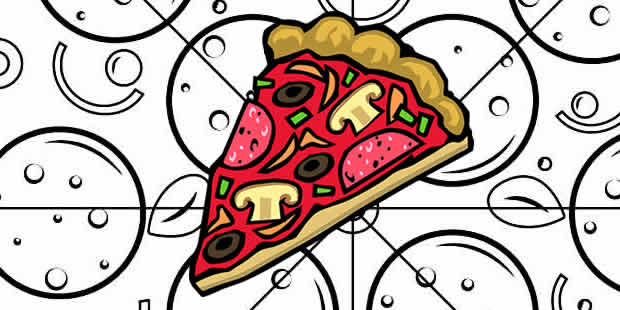 Desenhos de Pizza para colorir