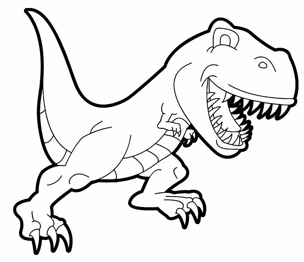 Desenhos para colorir T Rex para crianças · Creative Fabrica
