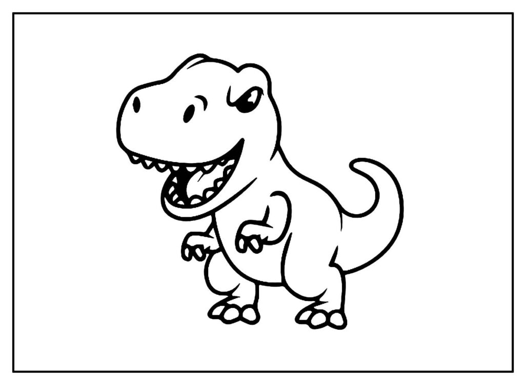 Desenho Fofo de T-Rex para pintar