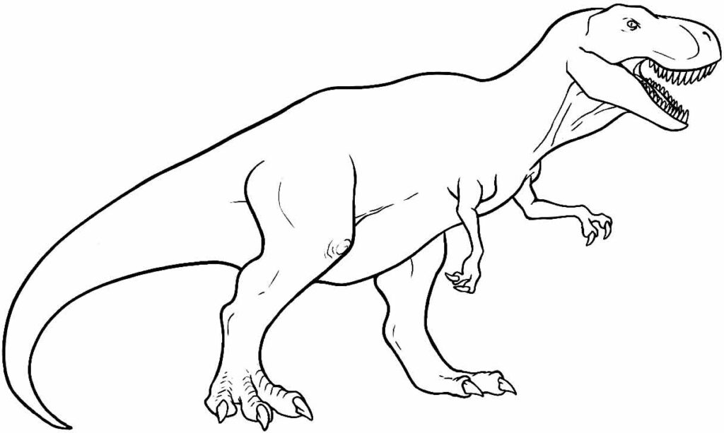 Desenho para colorir do dinossauro T Rex · Creative Fabrica